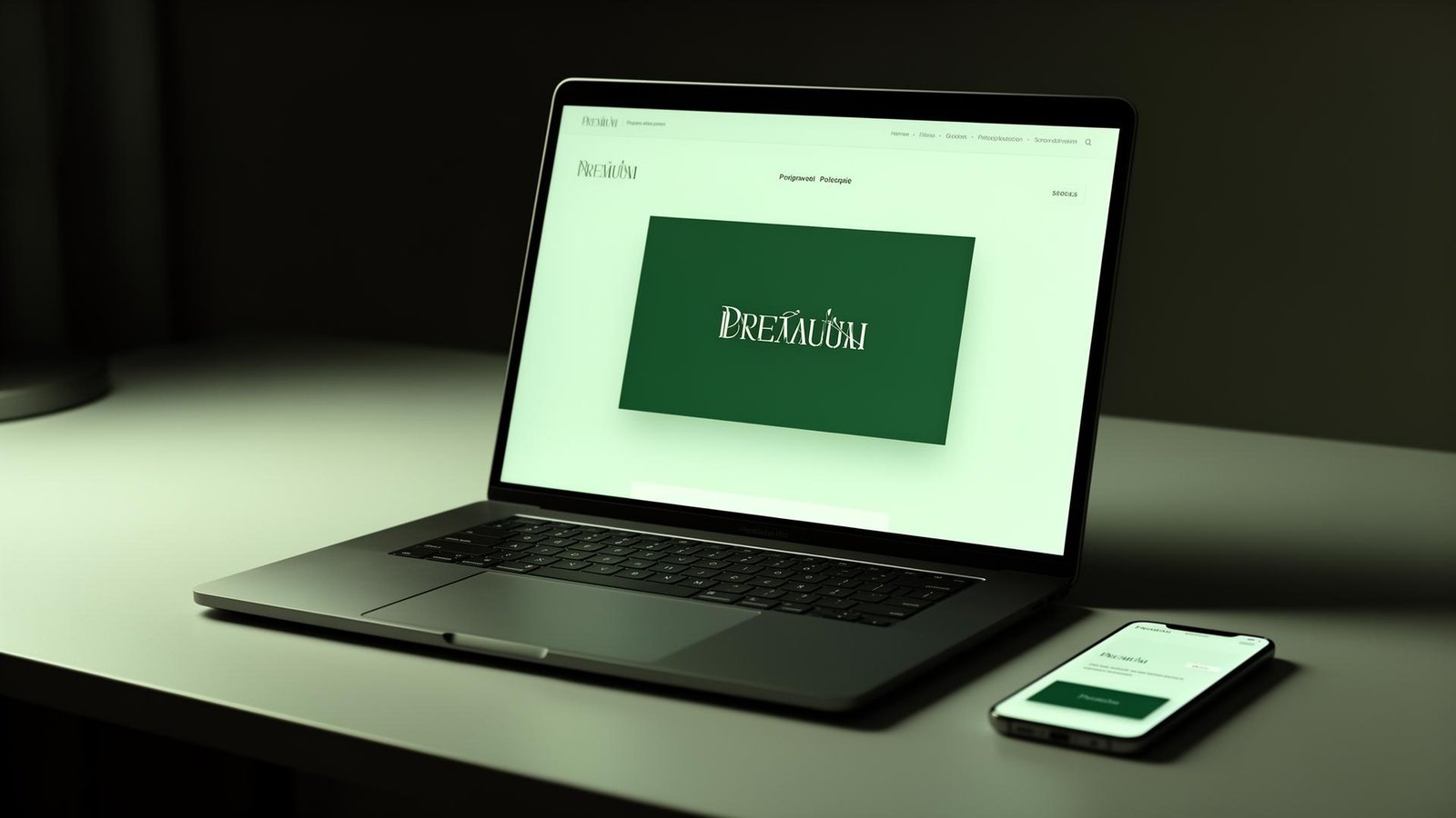 Website mockup on laptop and phone